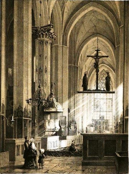 Die St. Marienkirche in Danzig (Innere Ansicht) von Julius Greth