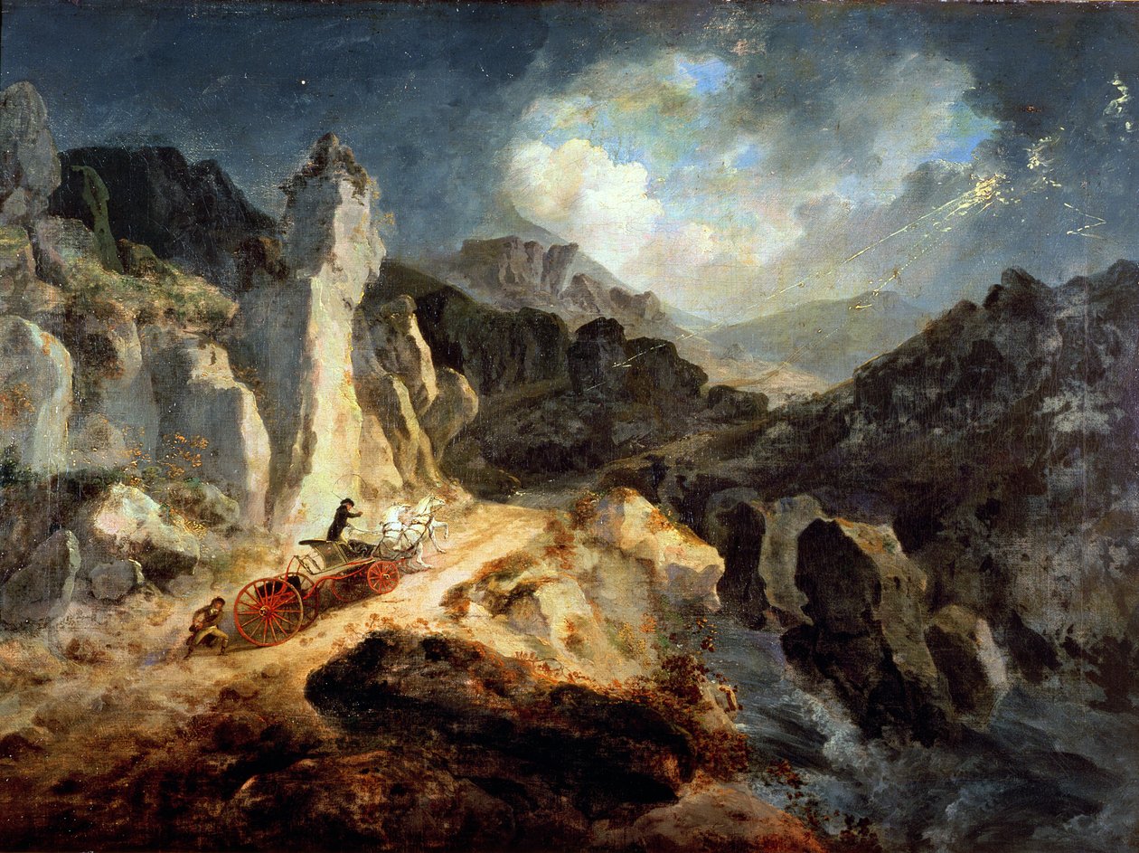 Ein Phaeton in einem Gewitter von Julius Caesar Ibbetson