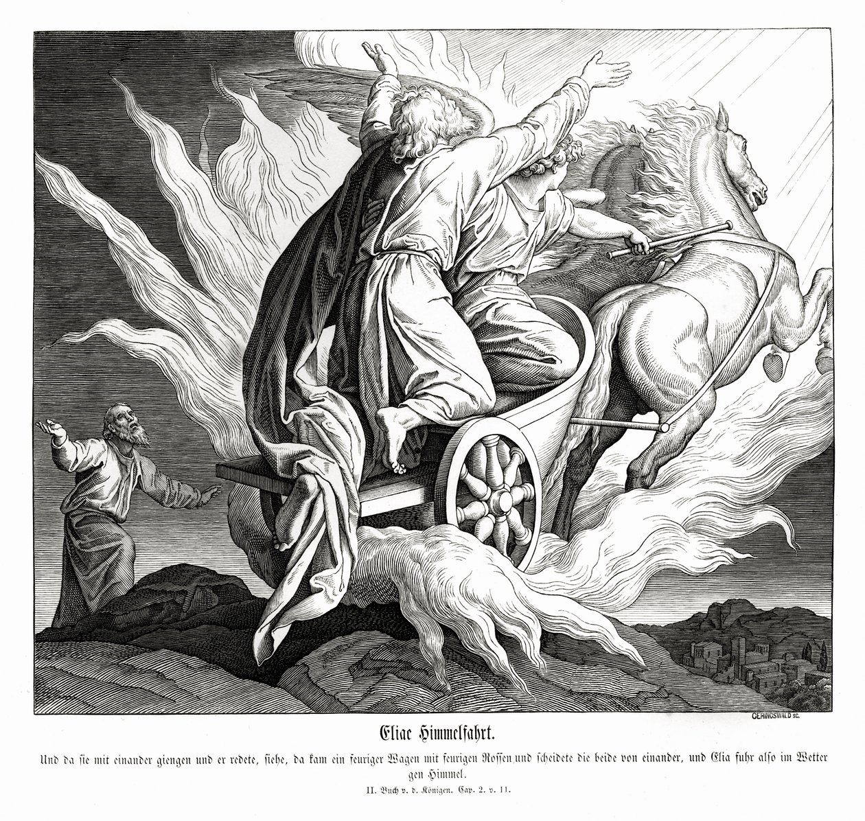Elias Himmelfahrt, 2. Könige von Julius Schnorr von Carolsfeld