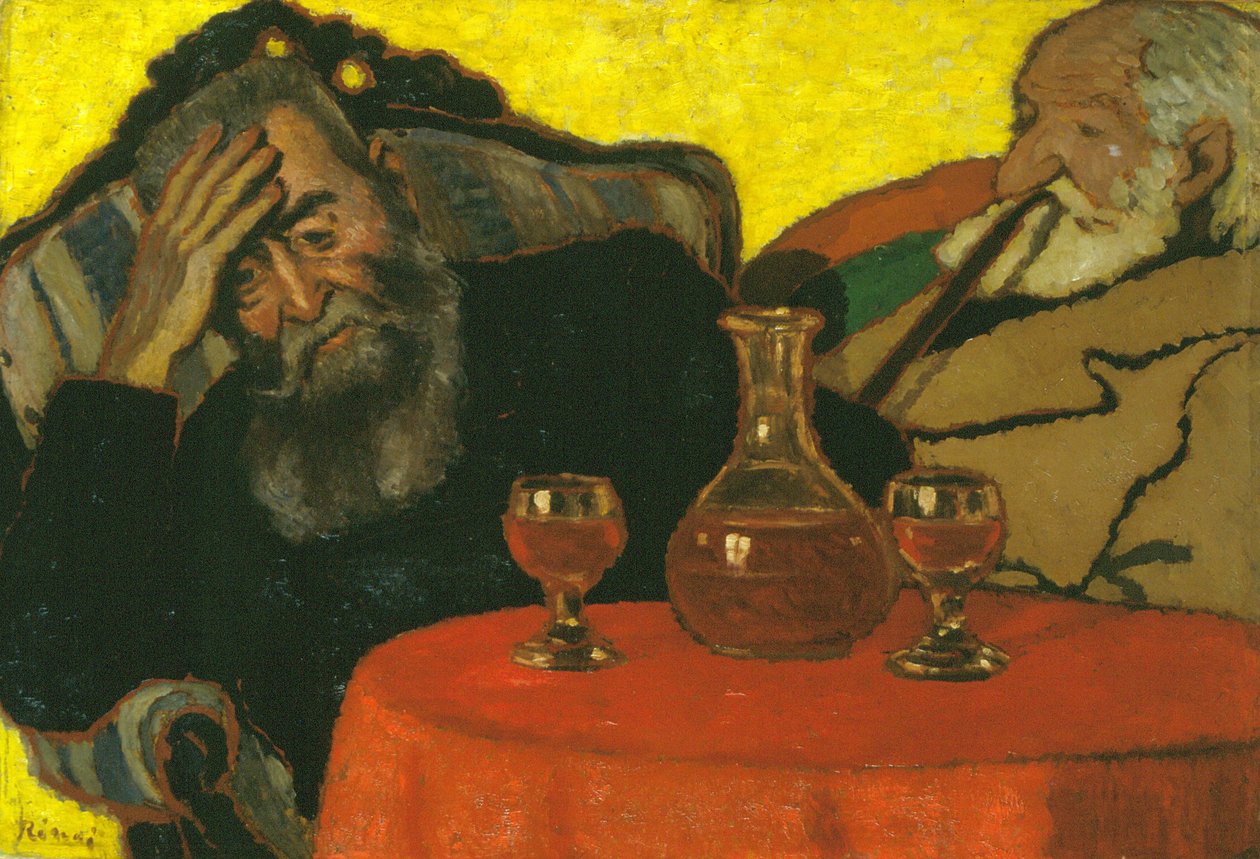 Mein Vater und Piacsek mit Rotwein von József Rippl Rónai