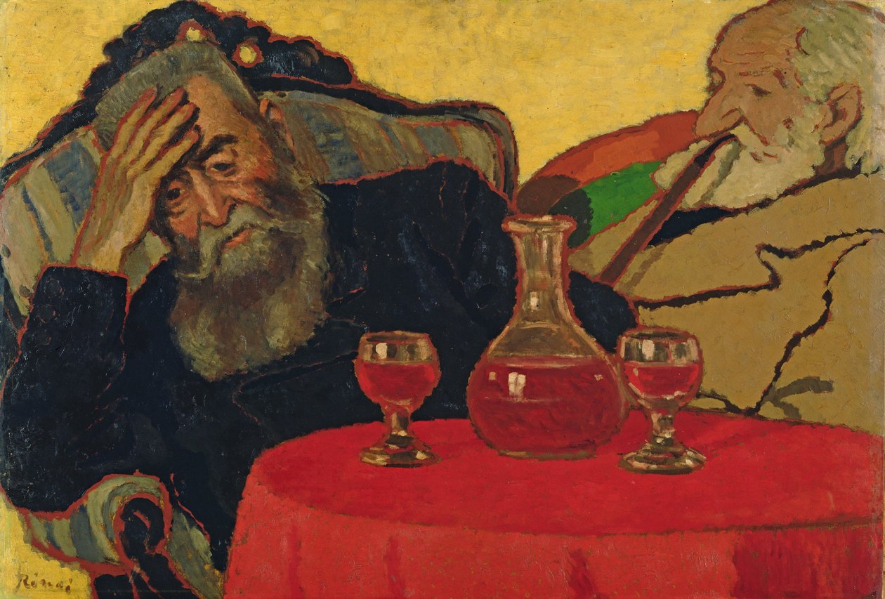 Mein Vater mit Onkel Piacsek beim Rotweintrinken, 1907 von József Rippl Rónai