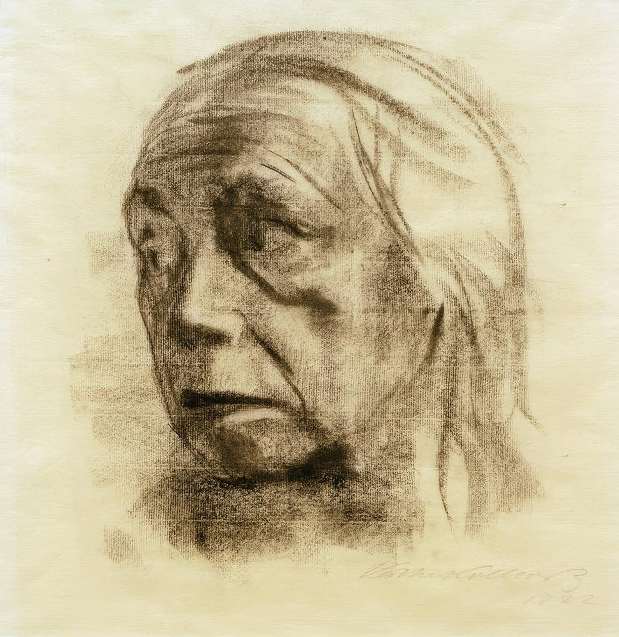 Selbstbildnis im Dreiviertelansicht nach links von Käthe Kollwitz