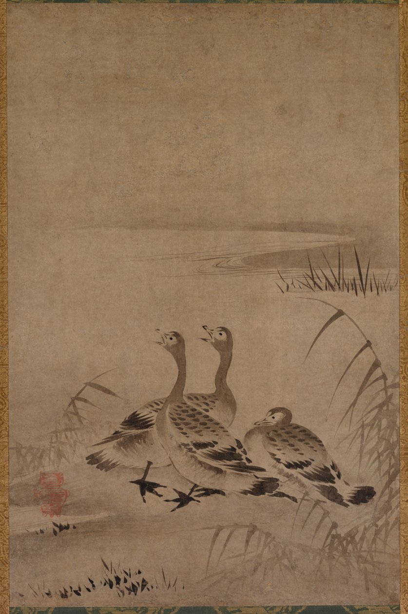 Wildgänse, frühe 1500er von Kano Chokichi