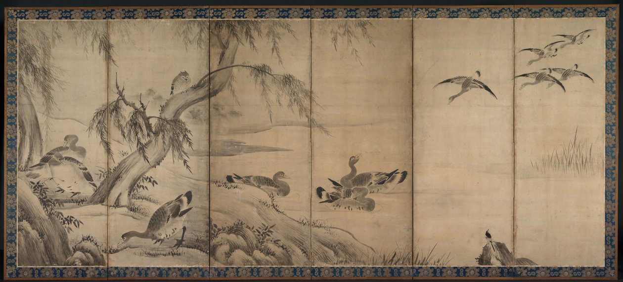 Wildgänse, späte 1500er-frühe 1600er von Kano Sanraku