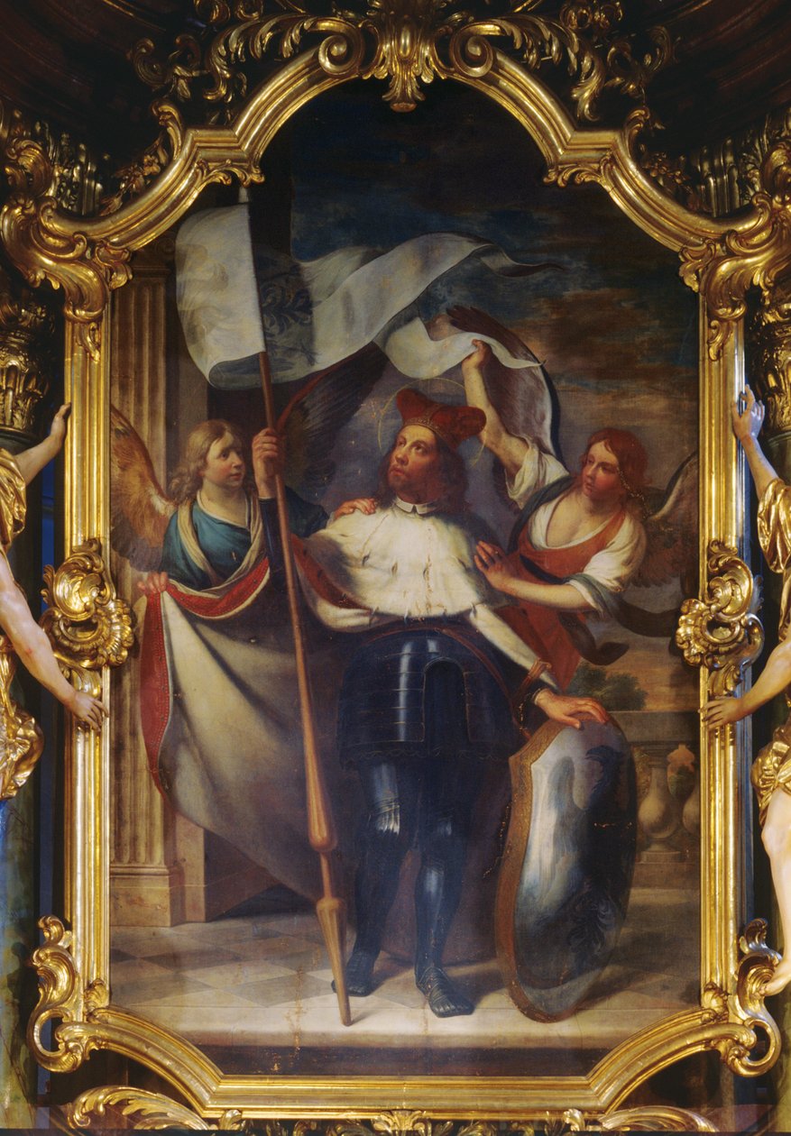 St. Wenzel zwischen zwei Engeln von Karel Škréta
