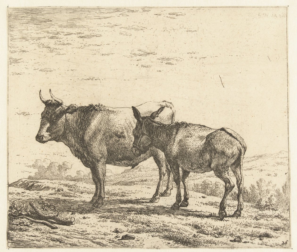 Ochse und ein Esel von Karel Du Jardin
