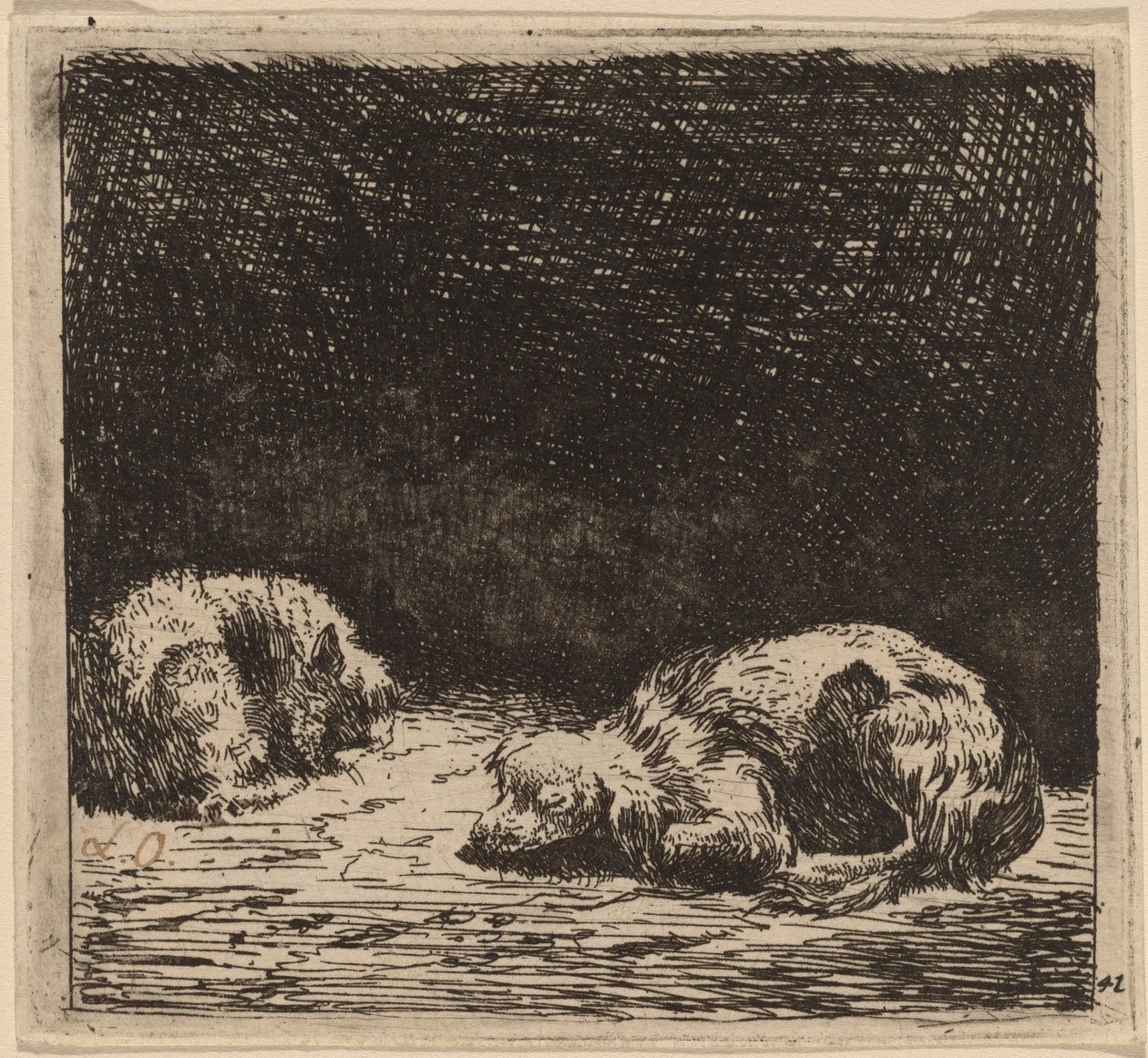 Hund und Katze von Karel Dujardin