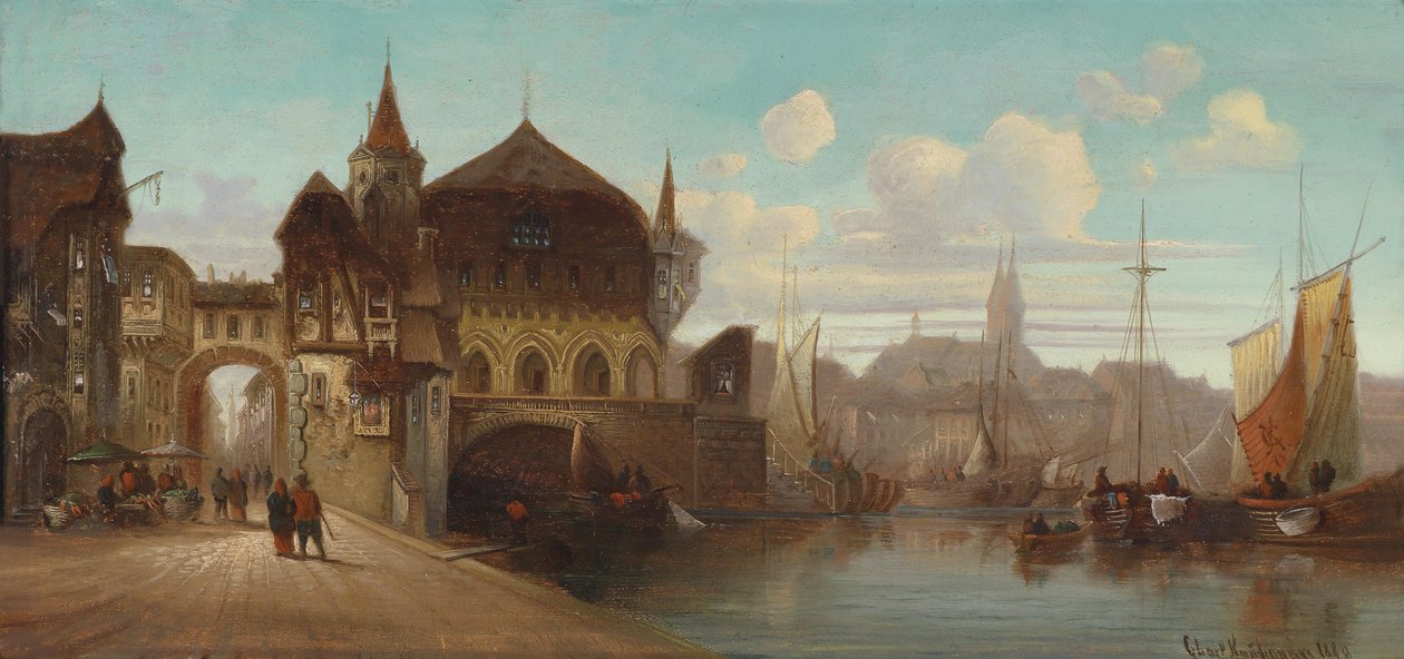 Partie in einer Hafenstadt von Karl Kaufmann