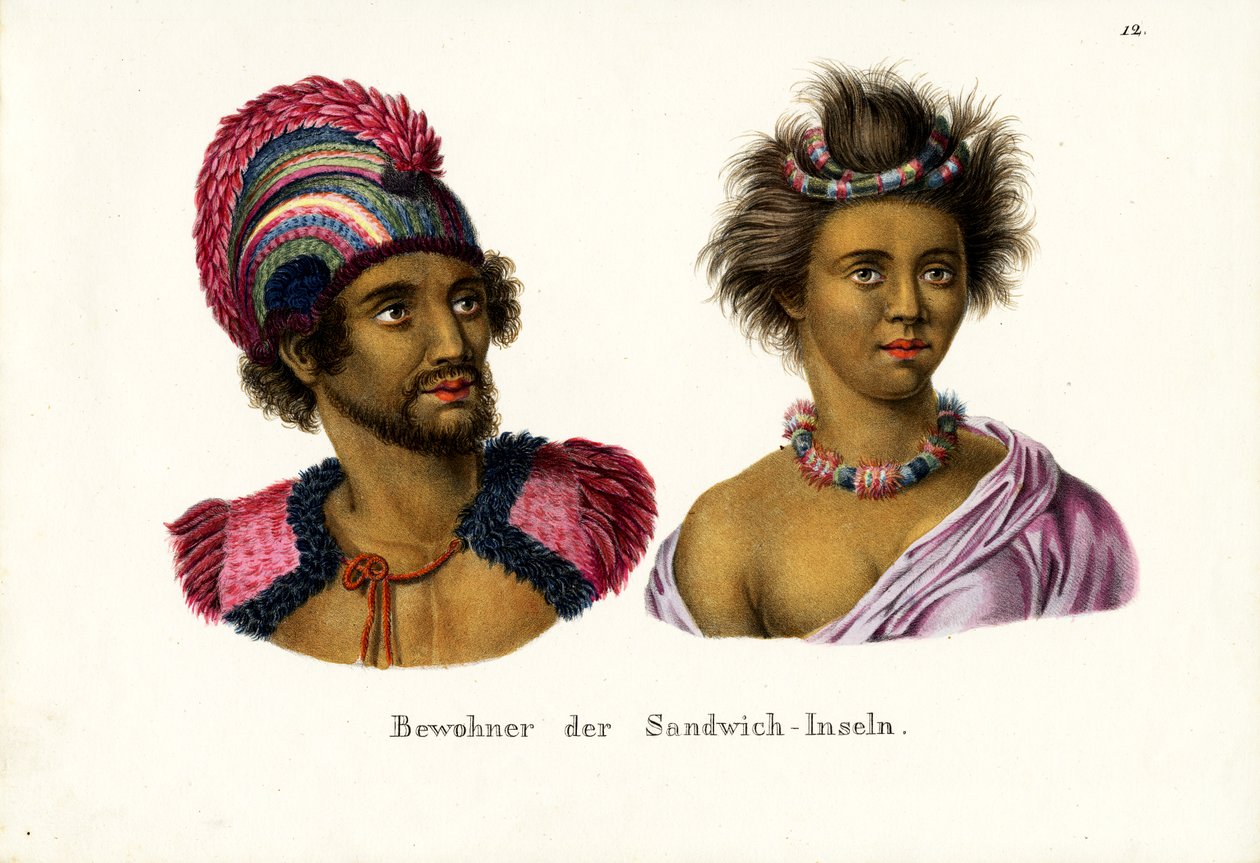 Menschen von Hawaii, 1824 von Karl Joseph Brodtmann