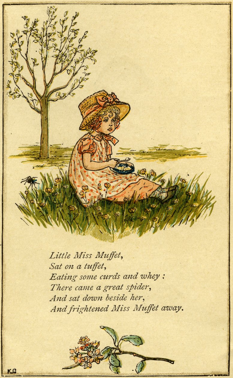 Kleine Miss Muffet illustriert von Kate Greenaway