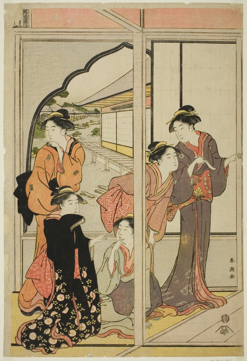Frauen in einer Villa von Katsukawa Shuncho