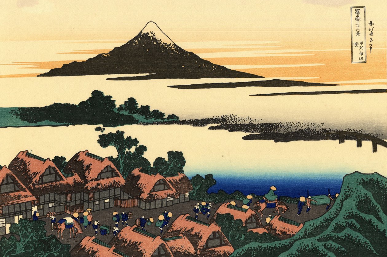 Morgendämmerung in Isawa in der Provinz Kai von Katsushika Hokusai