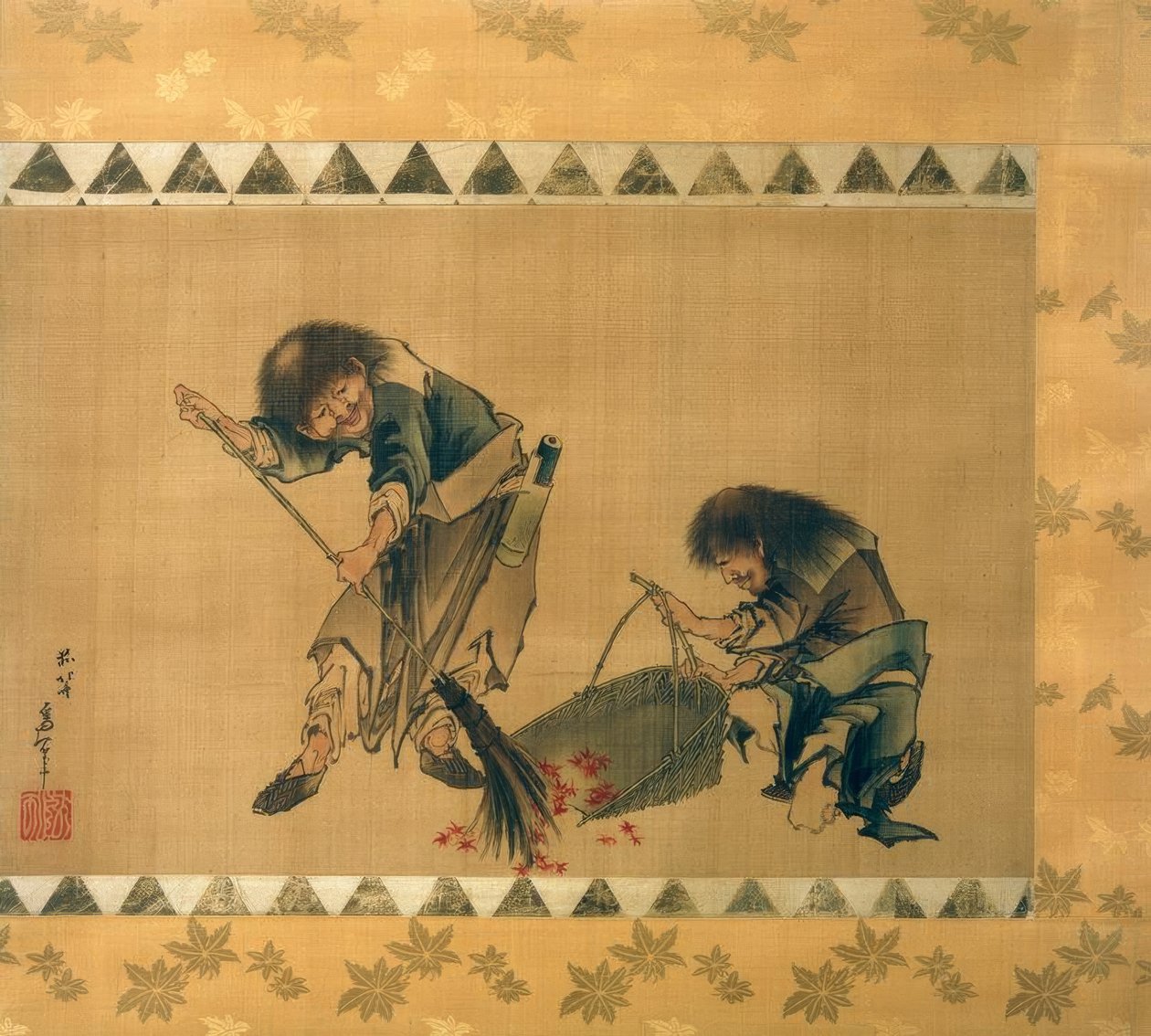 Kanzan und Jittoku von Katsushika Hokusai