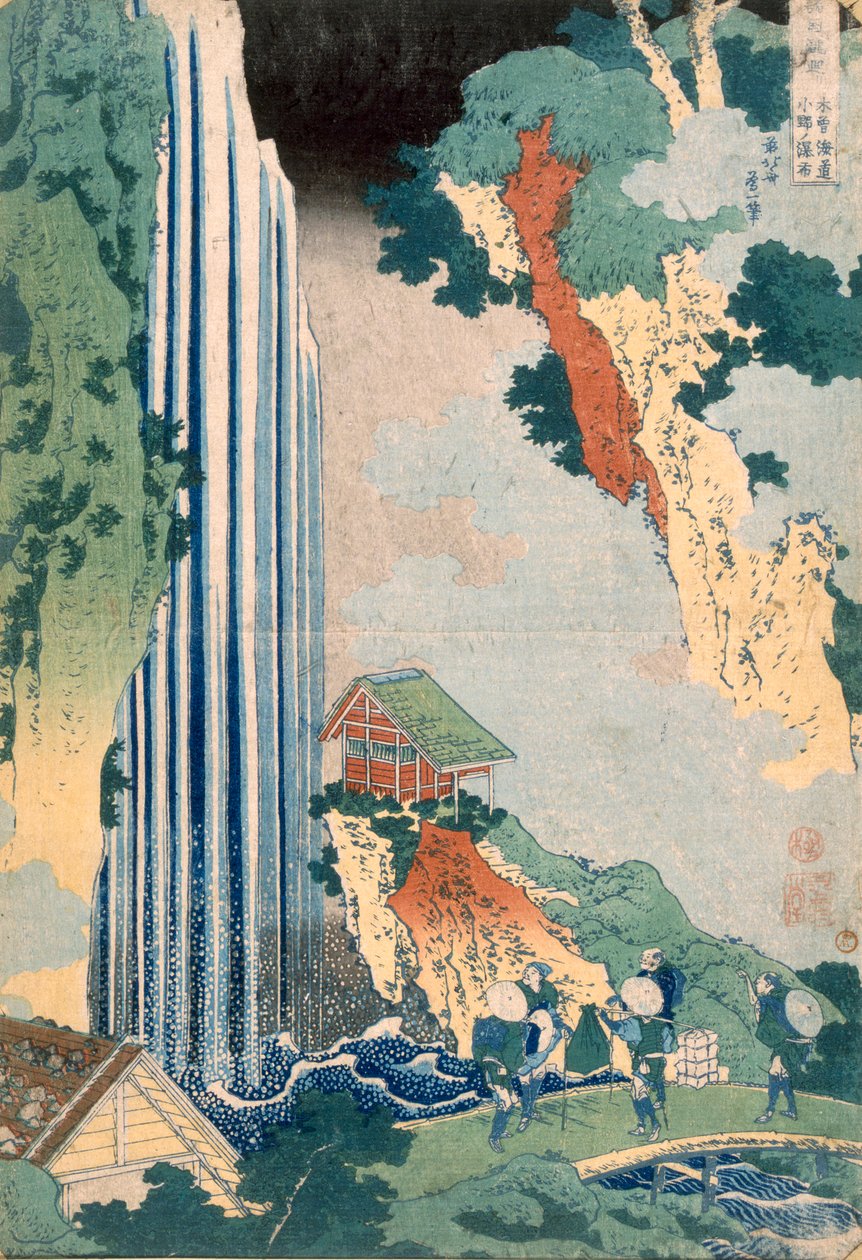 Ona-Wasserfall auf der Kisokaido, 1827 von Katsushika Hokusai