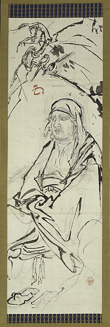 Daruma (Bodhidharma), eine von sechs Skizzen von Kawanabe Kyosai