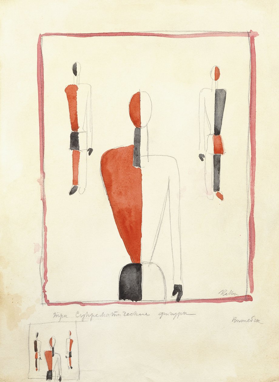 Drei suprematistische Figuren, ca. 1921-22 von Kazimir Severinovich Malevich