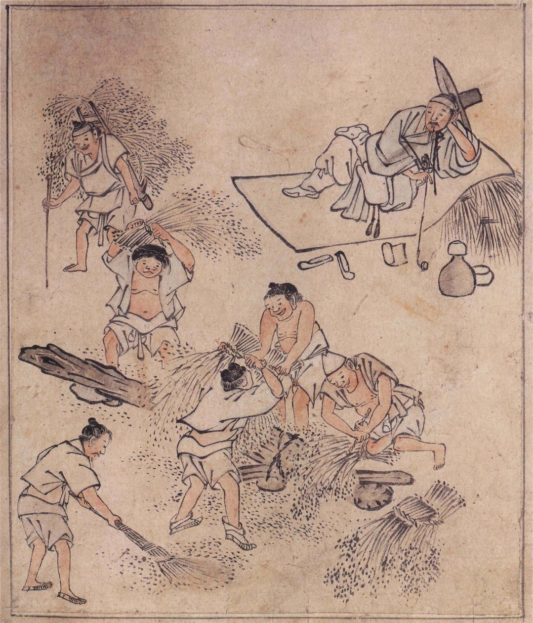 Reis dreschen von Kim Hong Do