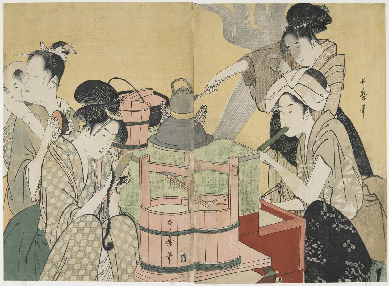 Küchenszene, 1794-1795 von Kitagawa Utamaro