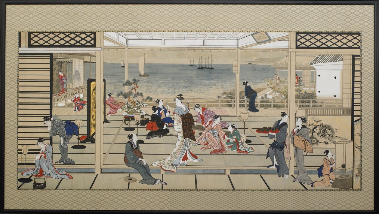 Mondscheinfeier in Dozo Sagami von Kitagawa Utamaro