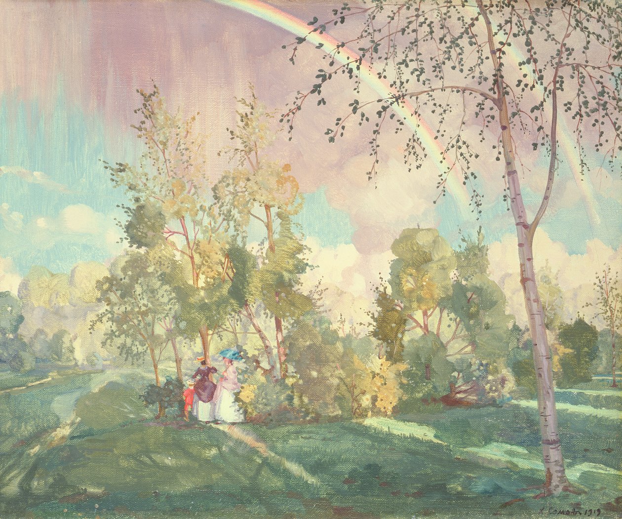 Landschaft mit Regenbogen, 1919 von Konstantin Andreevic Somov