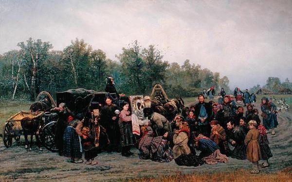 Begrüßung der Ikone, 1878 von Konstantin Apollonovich Savitsky