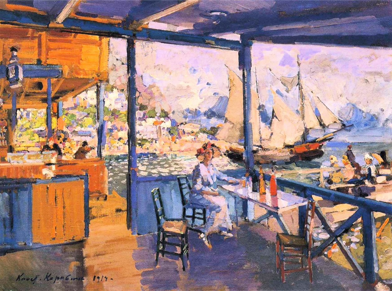 Pier in Gurzuf von Konstantin Alekseevich Korovin