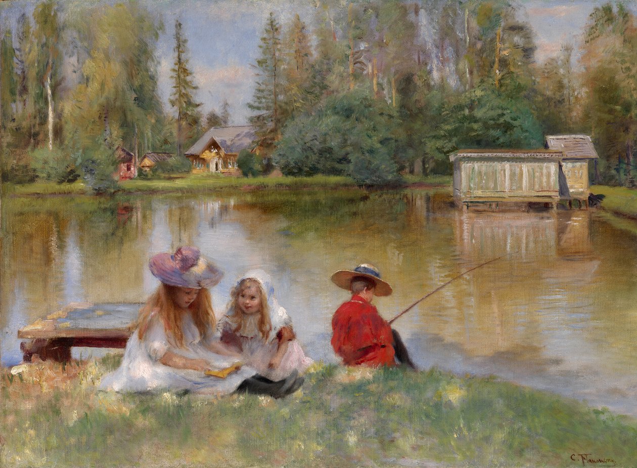 Kinder am See von Konstantin Egorovich Makovsky