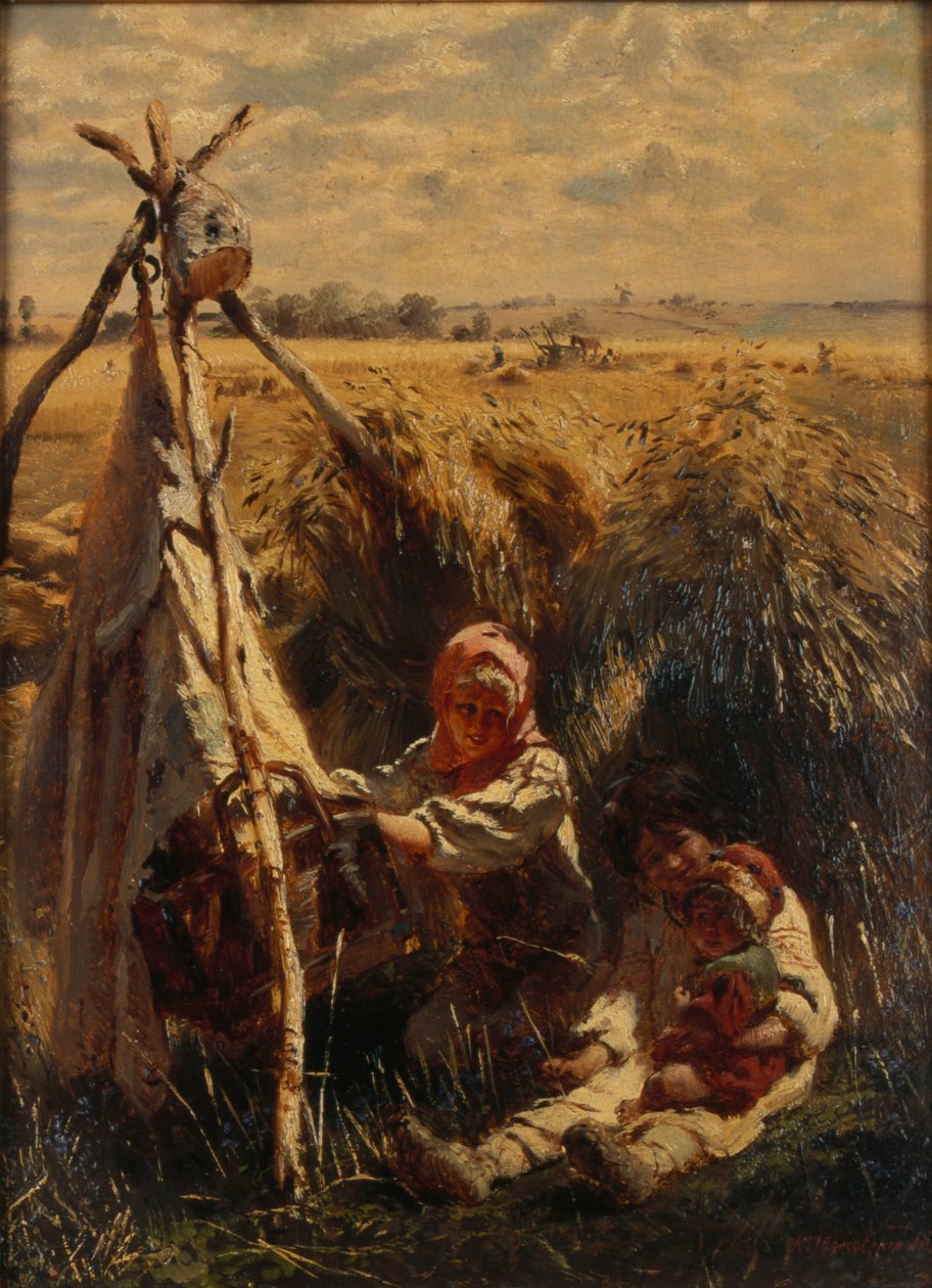 Kinder auf den Feldern von Konstantin Egorovich Makovsky