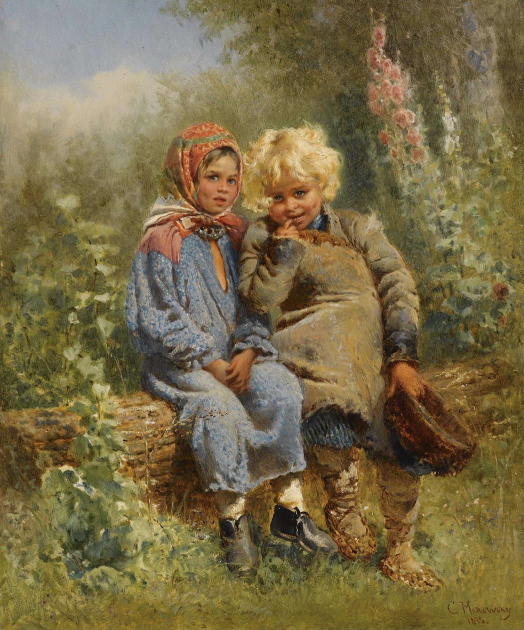 Bauernkinder in Ruhe von Konstantin Makovsky
