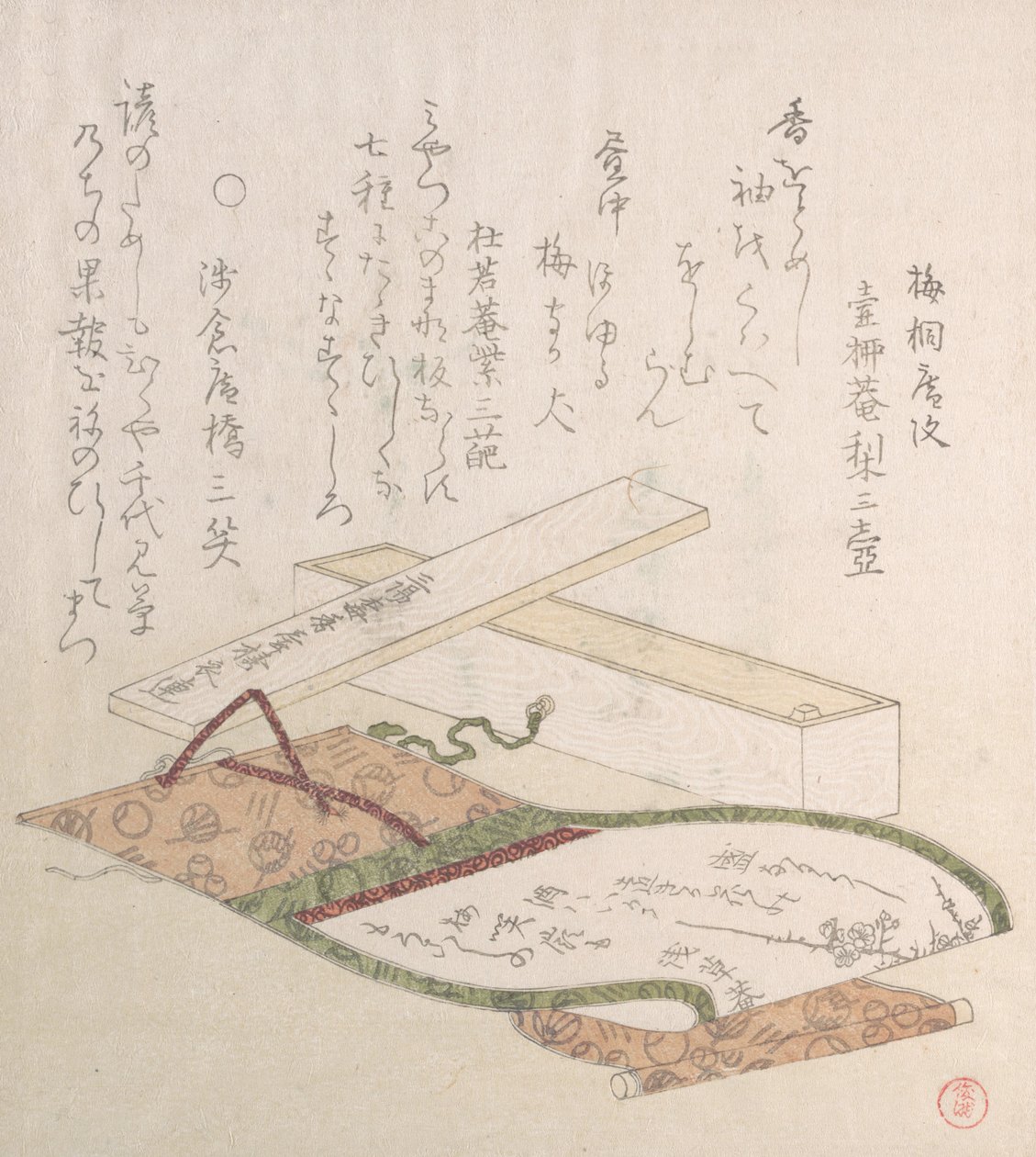 Kakemono und seine Box, 18.-19. Jahrhundert von Kubo Shunman