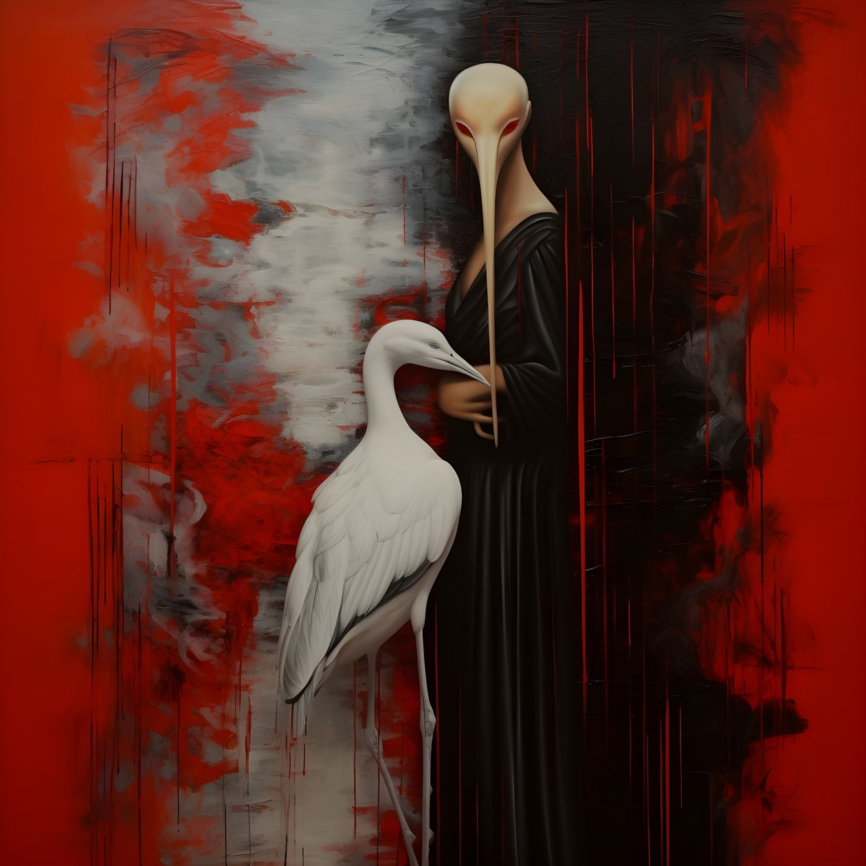 Frau und Storch von Kurt Heppke