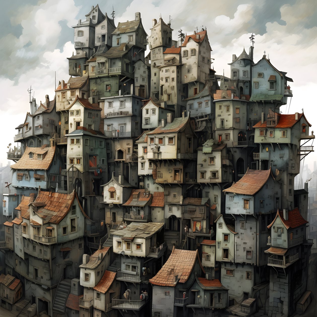 Eine Stadt aus liegenden Häusern von Kurt Heppke
