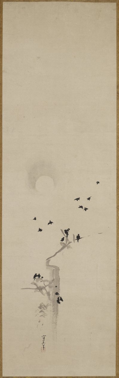 Eine Krähenherde, ca. 1690-1700 von Kusumi Morikage Kusumi Morikage