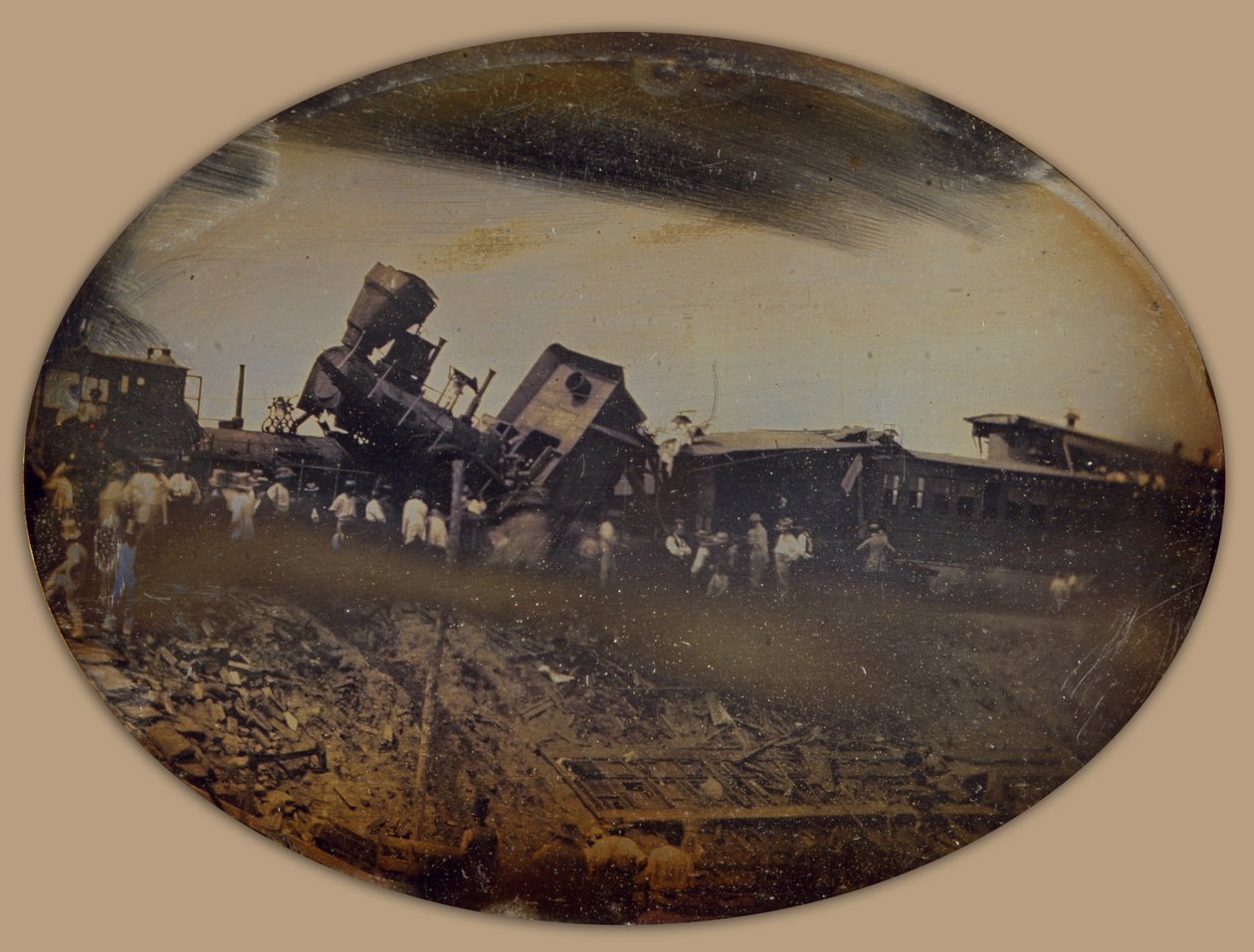 Zugunglück auf der Providence Worcester Railroad bei Pawtucket, Rhode Island von L. Wright