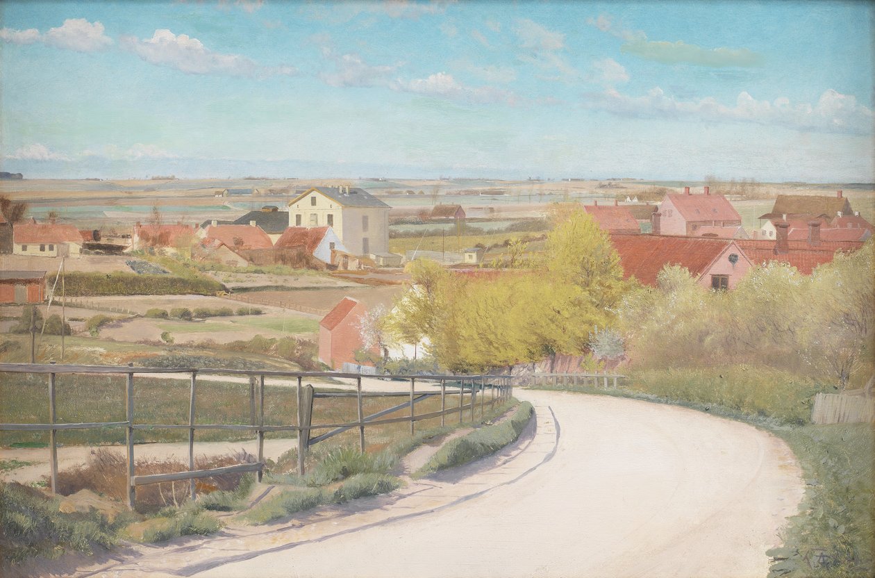 Blick von einer Straße in der Nähe von Næstved, Seeland von Laurits Andersen Ring