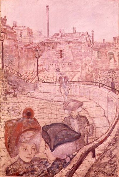 Sonntagnachmittag in Como, 1911-12 von Lajos Gulácsy
