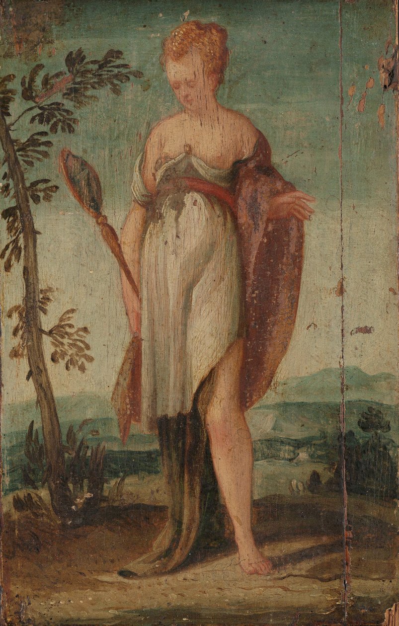 Frau mit Spiegel von Lambert Sustris (circle of)