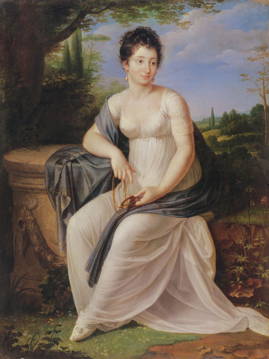 Madame de Saint-Amand im Kostüm der Directoire-Zeit, 1795-99 von Laurent Blanchard