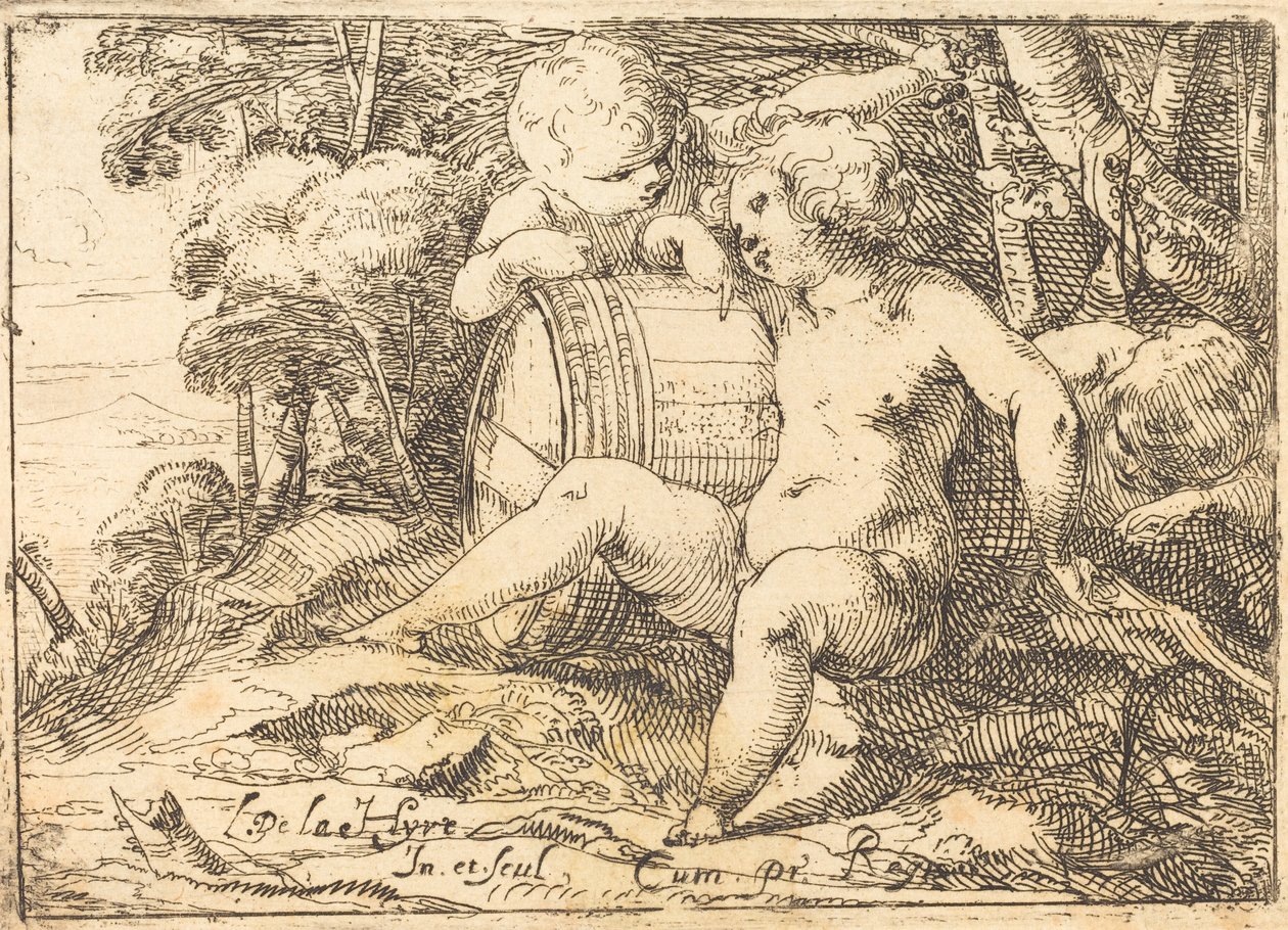 Drei bacchantische Kinder von Laurent de la Hyre