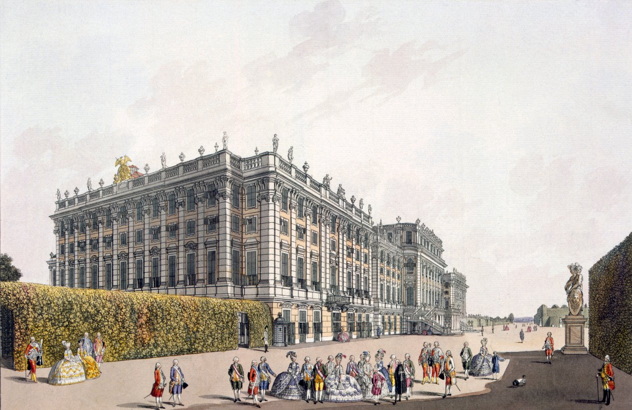 Ansicht des Schlosses Schönbrunn, Wien, 1792 von Laurenz Janscha