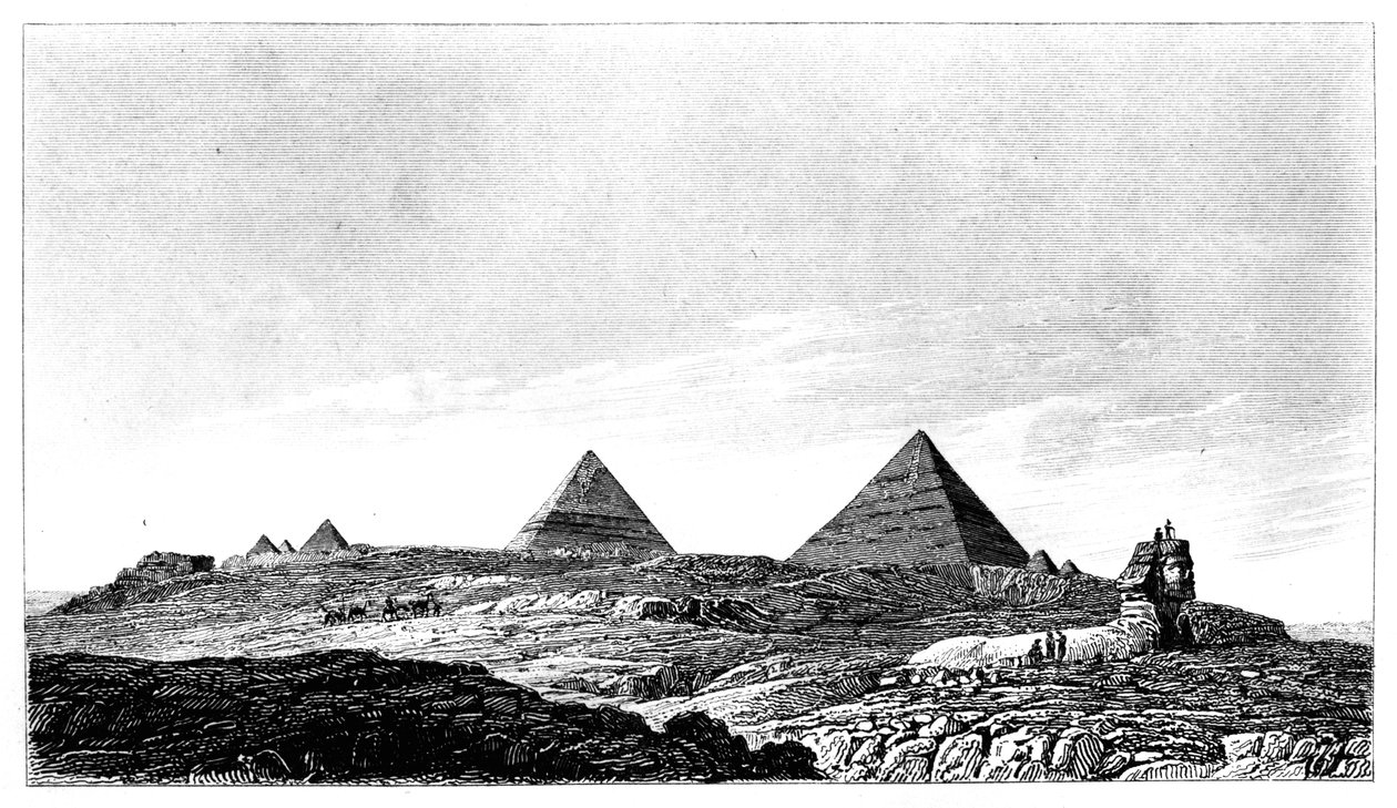 Die Pyramiden und die Sphinx, Gizeh, Ägypten, 19. Jahrhundert von Lemaitre