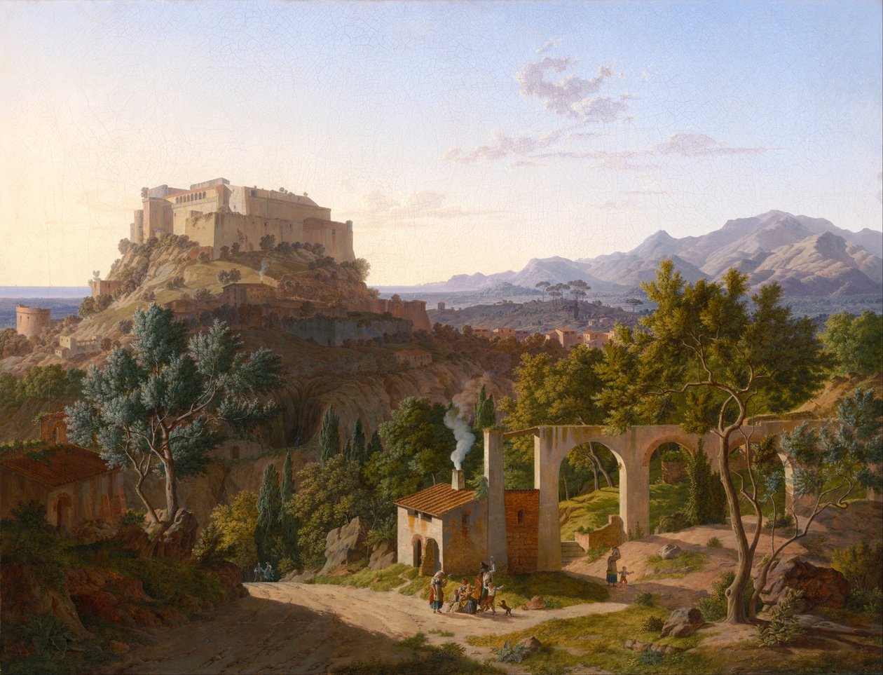 Landschaft mit dem Schloss von Massa di Carrara von Leo von Klenze