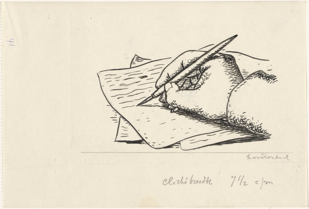 Schreibende Hand von Leo Gestel