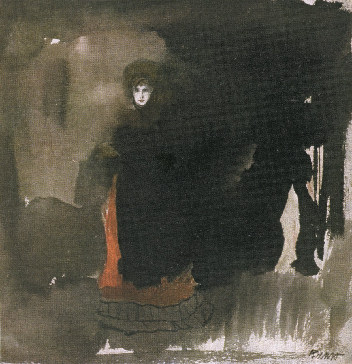 Frau in einem roten Kleid von Leon Bakst