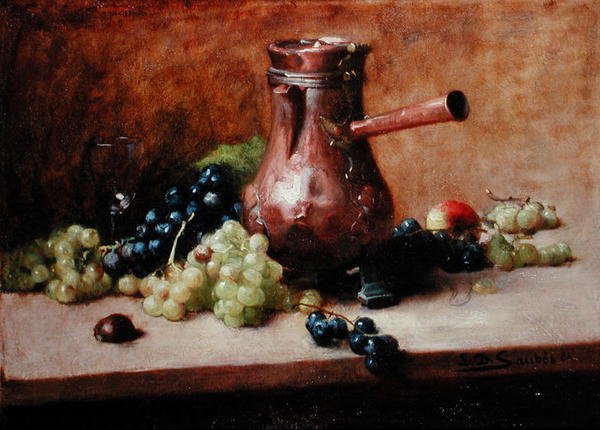 Stillleben mit Trauben, 1881 von Leon Daniel Saubes