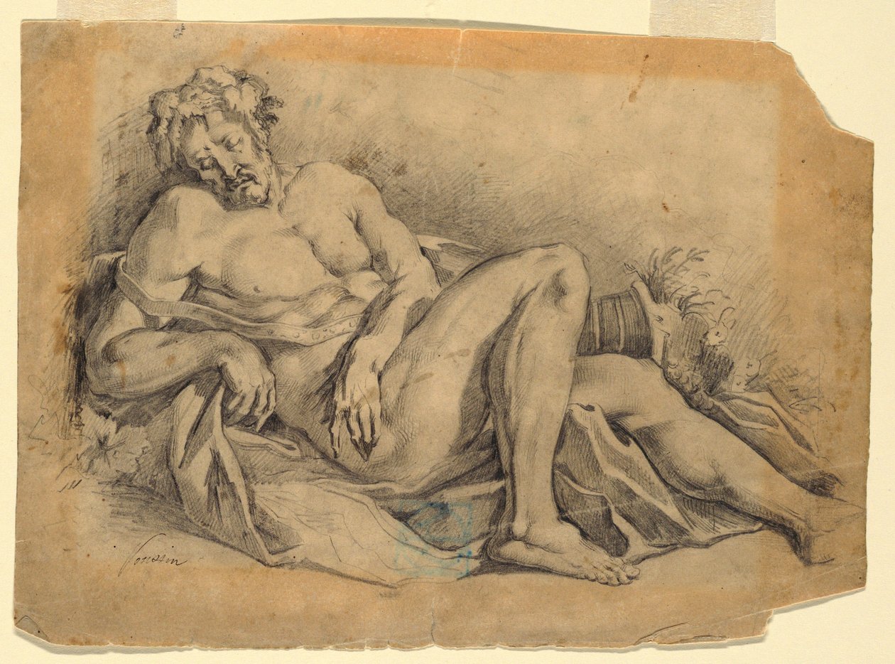 Bacchus schlafend (nach Poussin) von Leon Dabo