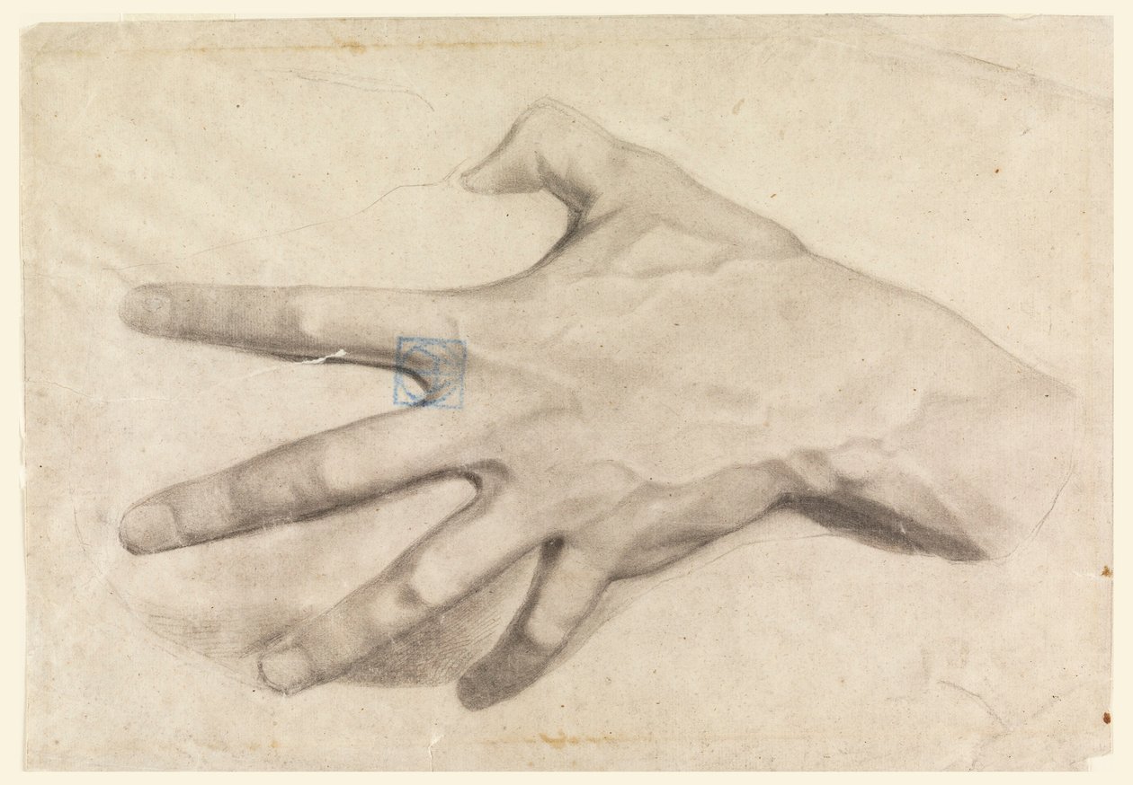 Zeichnung, Studie einer Hand von Leon Dabo