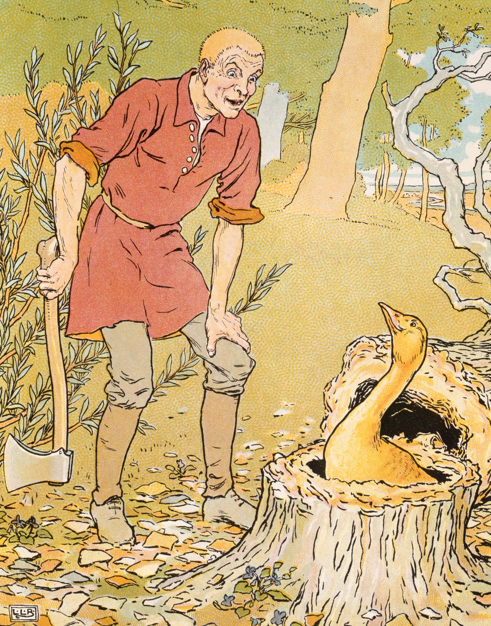 Dummkopf fand die goldene Gans, Illustration aus 