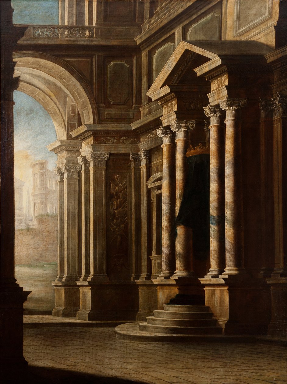 Ansicht des Inneren eines Gebäudes von Leonardo Coccorante