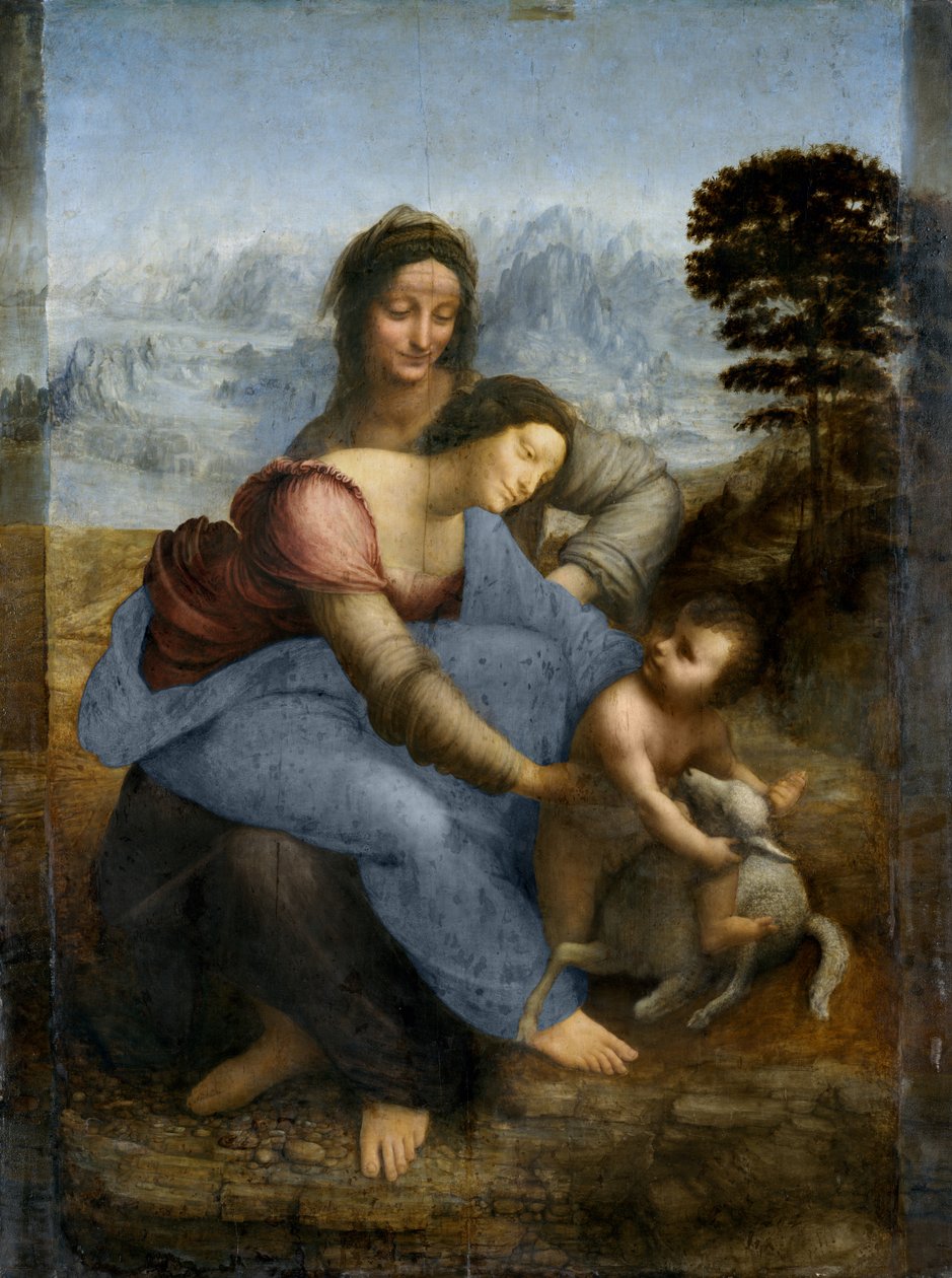 Jungfrau und Kind mit der heiligen Anna, um 1510 von Leonardo da Vinci